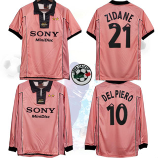 เสื้อกีฬาแขนสั้น ลายทีม Juven Retro Jersey 97 98 Juventus สีชมพู สไตล์คลาสสิก เสื้อกีฬาแขนสั้น ลายทีมชาติฟุตบอล 21