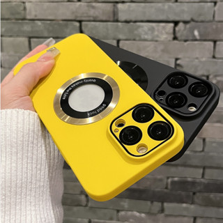 【Openwork/Upgrade lens film/Matte Ultra-thin PC hard case/Yellow】เคส compatible for iPHone 12 13 14 pro max case