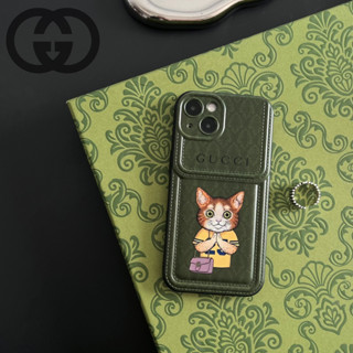 เคสโทรศัพท์มือถือ พลาสติกนิ่ม ลายการ์ตูนโลโก้แมวน่ารัก Gucc1 แฟชั่น สําหรับ iPhone14 14pro 14promax iPhone13 13pro 13promax iPhone12 12pro 12promax iPhone11 11promax x x