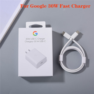 อะแดปเตอร์ชาร์จเร็ว 30W PD สําหรับ Google Pixel 6 7 5 Pro 6A 5A 3 2 XL EU US USB-C 1 เมตร Type C เป็นสายเคเบิล Type-C