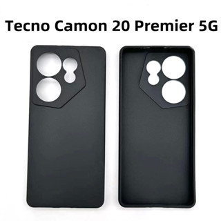 เคสโทรศัพท์มือถือ TPU นิ่ม ปิดด้านหลัง สีดํา สําหรับ Tecno Camon 20 Premier 5G 2023