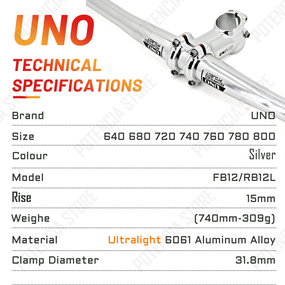 UNO จักรยานHandlebar Matteสีดํา/Bright Silver Mtb Handlebar Fitสําหรับ 25.4/31.8 มม.จักรยานStemอุปกรณ์เสริม - รูปที่ 7