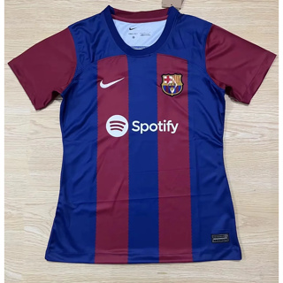 เสื้อกีฬาแขนสั้น ลายทีมชาติฟุตบอล Barcelona 23-24 ชุดเหย้า สําหรับผู้หญิง