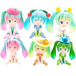 โมเดลฟิกเกอร์ PVC รูปการ์ตูนอนิเมะ Hatsune Miku ขนาด 8 ซม. ของเล่นสําหรับเด็ก จํานวน 6 ชิ้น ต่อชุด