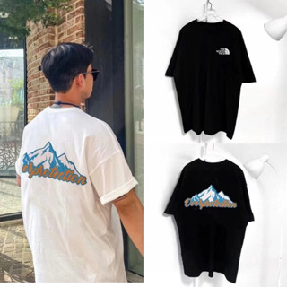 เสื้อยืดลําลอง แขนสั้น พิมพ์ลายภูเขาหิมะ ทรงหลวม สวมใส่สบาย สไตล์สปอร์ต แฟชั่นคลาสสิก สําหรับนักเรียน