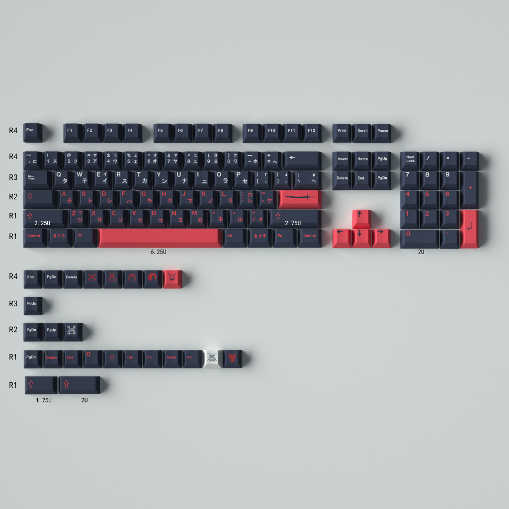 GMK Bushido  keycaps cherry profile DYE-SUB pbt  keycap 137 keys 64/68/87/96/980