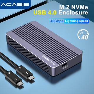 Acasis เคสอลูมิเนียม USB 4.0 M.2 NVME Enclosure 40Gbps NVME M.2 SSD Enclosure 8TB สําหรับแล็ปท็อป Thunderbolt3 4 USB3.2 3.1 3.0 2.0 พร้อมสาย Thunderbolt TBU405