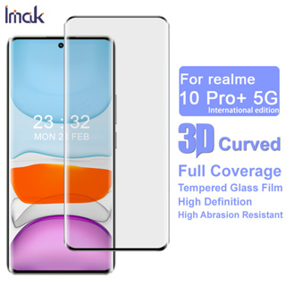 Imak Realme 10 Pro+ 5G Overseas Edition Glass Film 3D Curved Tempered Glass Realme 10 Pro Plus 5G Overseas Edition Full Cover Screen Protector Film