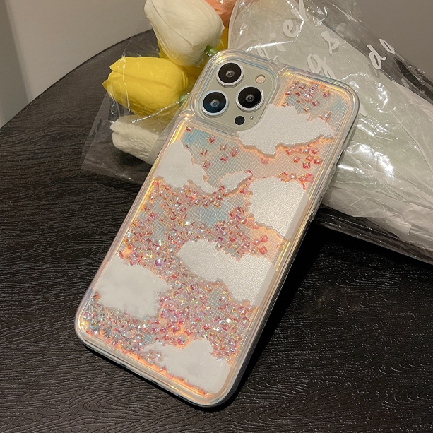 【ทรายดูดเพชร】เคสโทรศัพท์มือถือ กันกระแทก ลายก้อนเมฆ สําหรับ iPhone15 14 13 12 11 Xs XR Xs pro max plus (DMB03)
