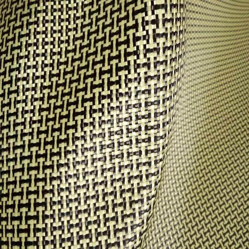 เกรด Ah Yellow Kevlar & ผ้าผสมคาร์บอนไฟเบอร์ 3K 200gsm 40 นิ้ว/1 ม. ผ้าเคฟล่าคาร์บอนไฮบริดธรรมดา