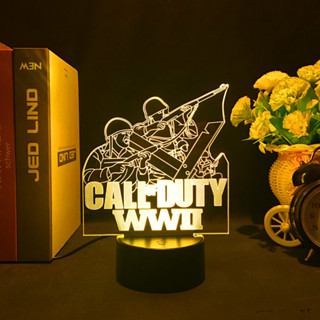 Cod โคมไฟกลางคืน Led RGB ลายโลโก้เกม Call Of Duty 3D หลากสี สําหรับตกแต่งห้องนอน เพื่อน โต๊ะ