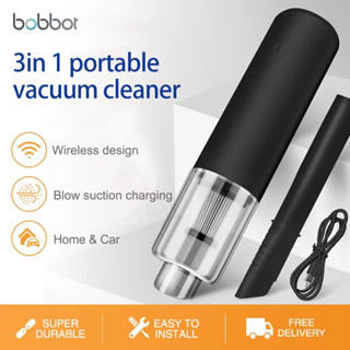 Bobbot 3 In 1 เครื่องดูดฝุ่นไร้สาย พลังงานสูง 6000Pa ขนาดเล็ก สําหรับบ้าน ยานพาหนะ และสัตว์เลี้ยง