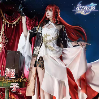 Honkai: Star Rail Himeko cosplay Costume ขนาดพลัส คอสเพลย์เครื่องแต่งกายบวกขนาดเกมผู้หญิงอะนิเมะชุดฮาโลวีนรองเท้าวิกผมตั้ง เสื้อผ้าสตรี ชุดคอสเพลย์ เซ๊กซี่  Womens dress game anime  COS clothing Halloween shoes Wig Suit 星穹铁道姬子