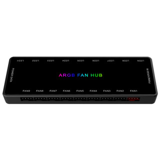 Jungle Leopard LF-99 ARGB PWM ฮับพัดลม CPU 9 พอร์ต 5V 3PIN เมนบอร์ดซิงค์ไฟ 4PIN PWM ควบคุมอุณหภูมิอัจฉริยะ