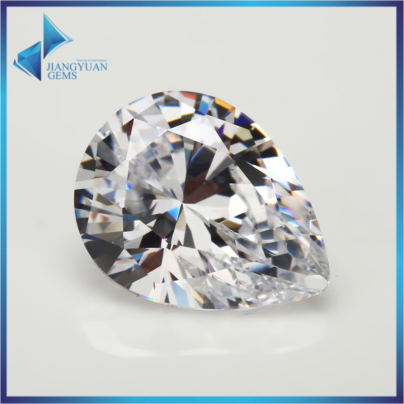 2x3 ~ 13x18 มม.5A Pear ตัดสีขาว CZ หินหลวม Cubic Zirconia สังเคราะห์อัญมณีสําหรับเครื่องประดับ DIY