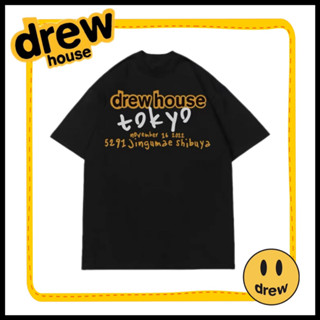 เสื้อยืดแขนสั้น ผ้าฝ้าย ทรงหลวม พิมพ์ลายตัวอักษร Drew House Justin Bieber แฟชั่นสตรีท สําหรับคู่รัก