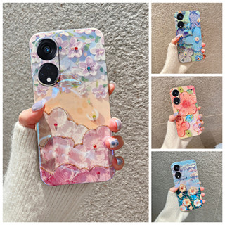 พร้อมส่ง ใหม่ เคสโทรศัพท์มือถือ ซิลิโคนนิ่ม ป้องกัน ลายภาพวาดสีน้ํามัน รูปดอกไม้ สําหรับ Oppo A98 5G A17k iNS