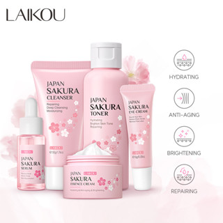 Laikou เซตเซรั่มซากุระ ให้ความชุ่มชื้น ลดเลือนจุดด่างดํา 5 ชิ้น ต่อเซต