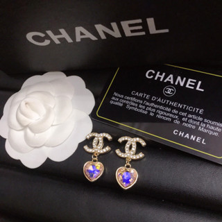 Chanel ต่างหูทองแดง ชุบทอง หรูหรา คุณภาพสูง สําหรับผู้หญิง102837