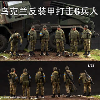 โมเดลทหารดิโอราม่า 1/72 ยูเครน ป้องกันเกราะโจมตี 6 กลุ่มทหาร