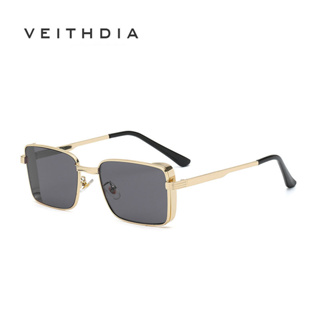 Veithdia ใหม่ แว่นตากันแดดแฟชั่น ทรงสี่เหลี่ยม โลหะ สไตล์เรโทร สําหรับทุกเพศ S21033