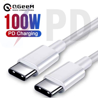 Qgeem สายชาร์จ Usb Type C เป็นสายเคเบิล 100W PD QC 4.0 ชาร์จเร็ว สําหรับ macbook โทรศัพท์มือถือ แล็ปท็อป