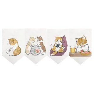 ผ้าม่าน พิมพ์ลายธงแมวน่ารัก สําหรับห้องครัว
