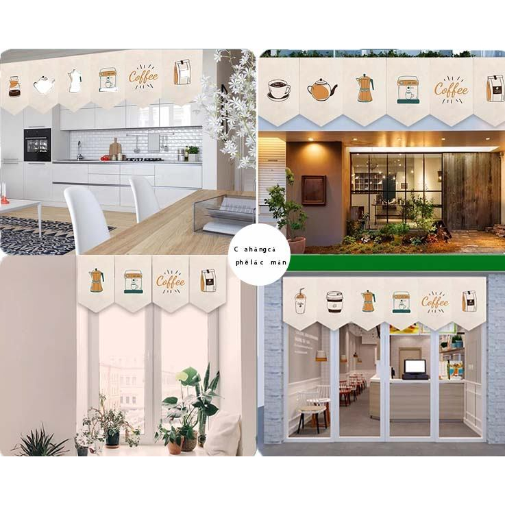 แนะนำ ผ้าม่าน ผ้าม่าน ลายธงชาติกาแฟ สําหรับตกแต่งร้านกาแฟ ราคาพิเศษ มีเก็บเงินปลายทาง
