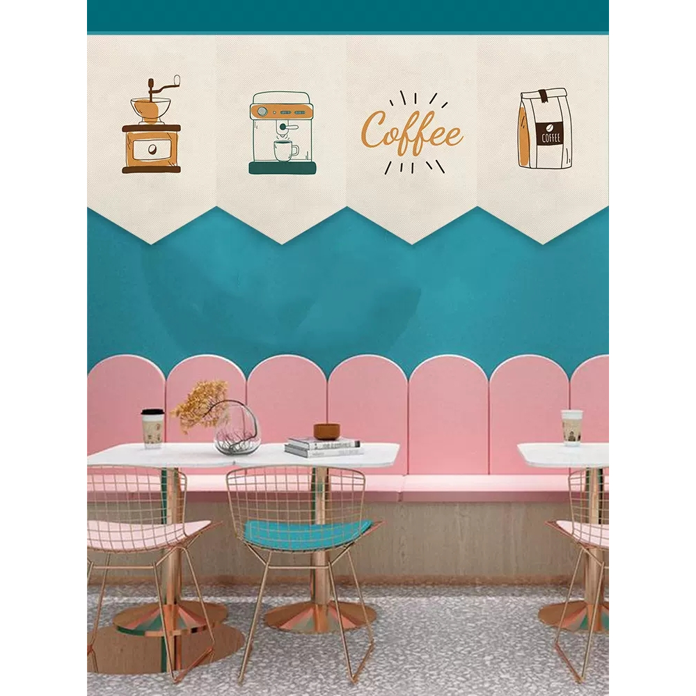 แนะนำ ผ้าม่าน ผ้าม่าน ลายธงชาติกาแฟ สําหรับตกแต่งร้านกาแฟ ราคาพิเศษ มีเก็บเงินปลายทาง