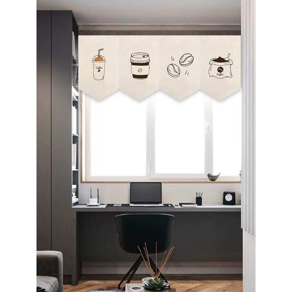 แนะนำ ผ้าม่าน ผ้าม่าน ลายธงชาติกาแฟ สําหรับตกแต่งร้านกาแฟ ราคาพิเศษ มีเก็บเงินปลายทาง