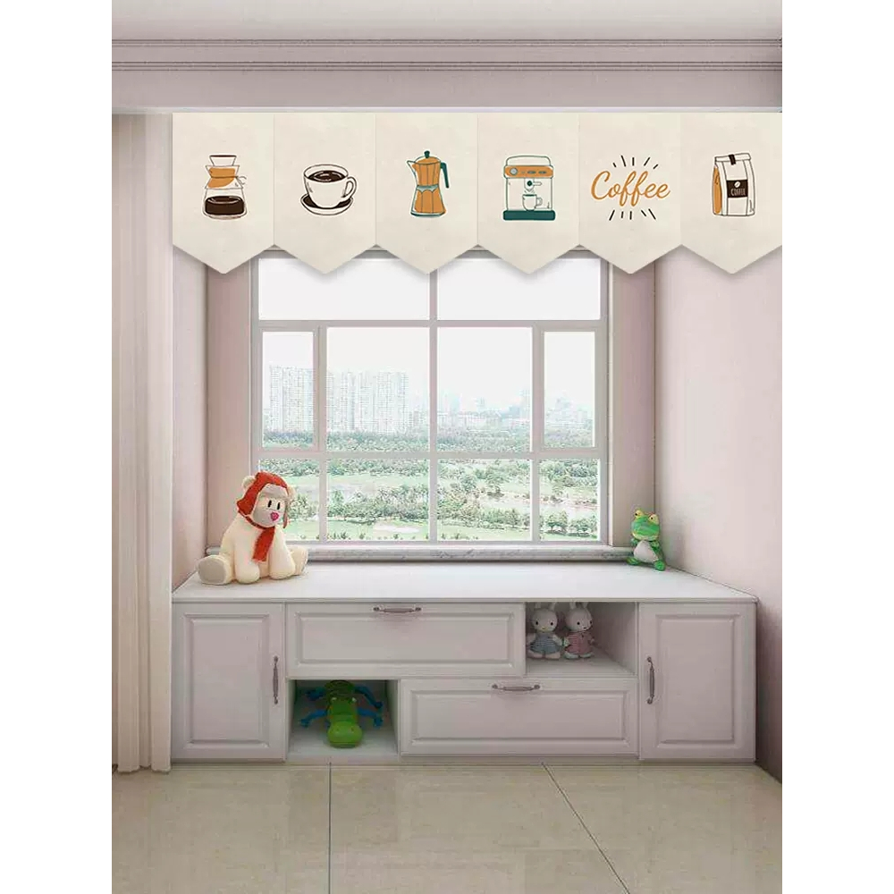 แนะนำ ผ้าม่าน ผ้าม่าน ลายธงชาติกาแฟ สําหรับตกแต่งร้านกาแฟ ราคาพิเศษ มีเก็บเงินปลายทาง