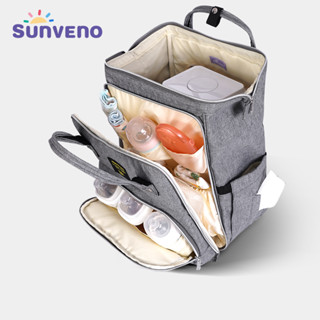Sunveno กระเป๋าเป้สะพายหลัง กระเป๋าผ้าอ้อมเด็ก กระเป๋าใส่อุปกรณ์เด็ก สำหรับเดินทาง จุของได้เยอะ กันน้ำ