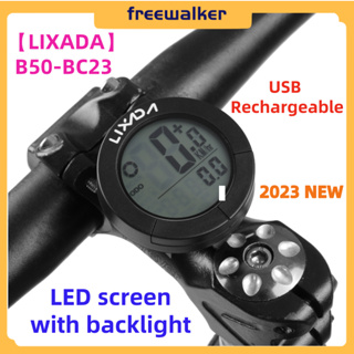 [2023 Freewalker] Lixada เครื่องวัดความเร็วจักรยาน แบบไร้สาย ชาร์จ USB กันน้ํา พร้อมไฟแบ็คไลท์ สีเขียว สําหรับแฮนด์บาร์ และก้านแฮนด์รถจักรยาน