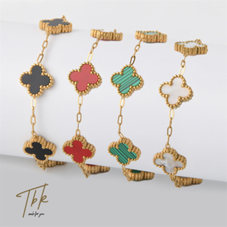 Tbk สร้อยข้อมือทอง 18k พร้อมจี้เพชร ไทเทเนียมเหล็ก เครื่องประดับแฟชั่นเกาหลี พร้อมกล่อง สําหรับผู้หญิง ของขวัญวันเกิด 1257b