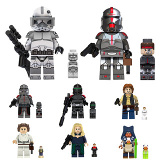 Lego Minifigure Star Wars—ของเล่นตัวต่อ รูป Star Wars Kamino Hunter Echo Crosshair Han Solo Ahsoka สําหรับเด็ก