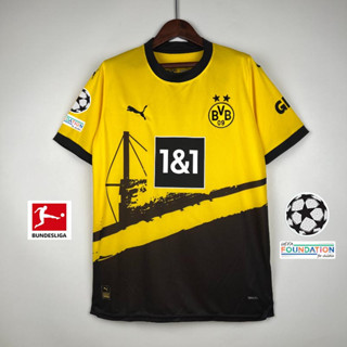 เสื้อกีฬาแขนสั้น ลายทีมชาติฟุตบอล BVB09 23 24 ชุดเหย้า ไซซ์ S - 4XL