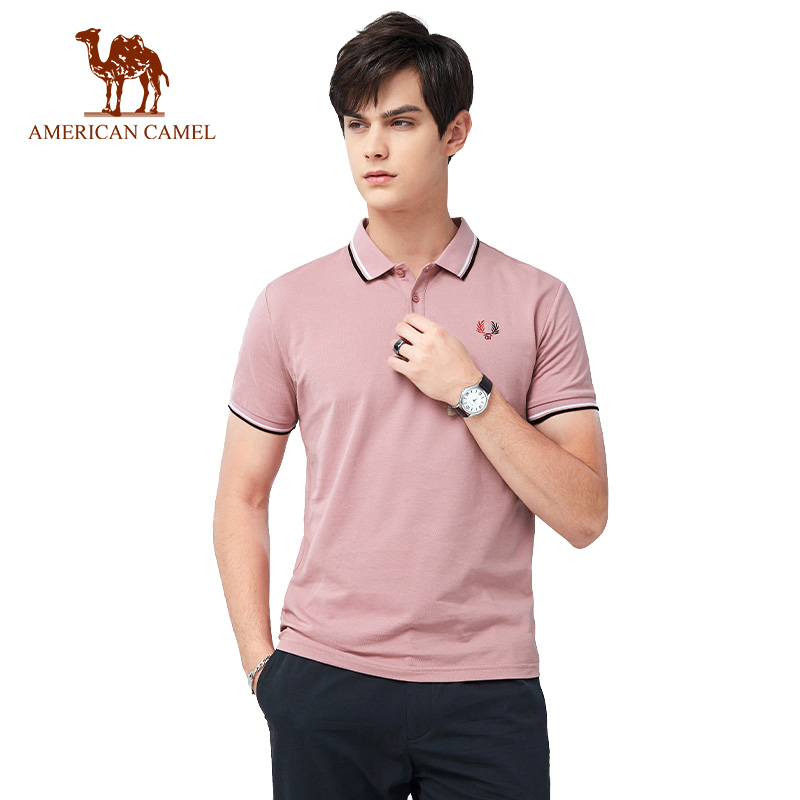 American CAMEL เสื้อยืดโปโล แขนสั้น ลําลอง สีพื้น สไตล์ธุรกิจ เหมาะกับฤดูร้อน สําหรับผู้ชาย