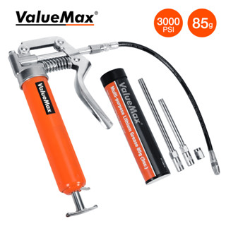 Valuemax ชุดปืนจาระบี ขนาดเล็ก (3000 PSI) พร้อมจาระบี 3 ออนซ์ ท่อยืดหยุ่น 12 นิ้ว 5 นิ้ว และท่อต่อขยาย 3 นิ้ว สําหรับยานยนต์ อุตสาหกรรมเรือ