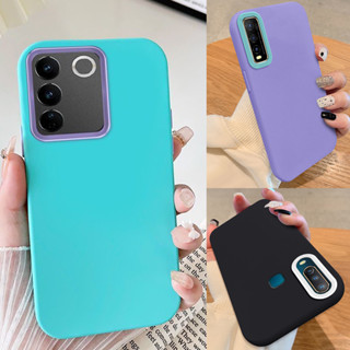 เคสโทรศัพท์มือถือ กันกระแทก สีเขียว สีม่วง สีดํา สําหรับ vivo v27e v27 pro v27 5g v23 v15 v23 pro v25 pro y11 y17 y12i y15 y12 y19 y20i y20 y20s y12s y12a y20s g y21 y21s S1