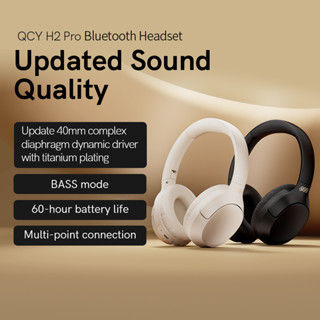 Qcy H2 Pro ชุดหูฟังสเตอริโอไร้สาย บลูทูธ 5.3 HIFI พับได้ พร้อมโหมดเบส 60 ชั่วโมง 68ms ควบคุมผ่านแอป