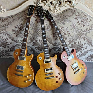 กีตาร์ไฟฟ้า แฮนด์เมด ลาย Gibson Les Paul Garry Moore Relic Honey Sunburst สไตล์วินเทจ