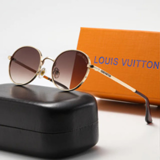 ใหม่ LV แว่นตากันแดดแฟชั่น ทรงกลม กรอบโลหะ สไตล์พังก์ กัน UV400 สําหรับสตรี เหมาะกับการพกพาเดินทาง ชายหาด กลางแจ้ง