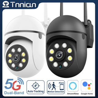 Tnnian กล้องวงจรปิดไร้สาย 4MP CCTV ขนาดเล็ก กันน้ํา Alexa &amp; Google 360 Humanoid ติดตามอัตโนมัติ 5G WIFI PTZ IP กล้องวงจรปิด สี Night Vision กล้องรักษาความปลอดภัย