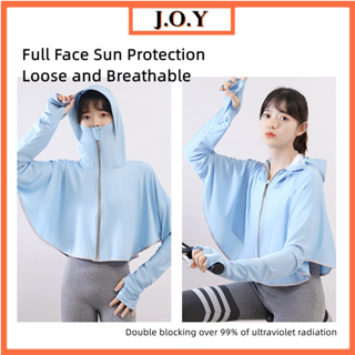 J.o.y เสื้อแจ็กเก็ตแขนยาว มีฮู้ด มีซิป ป้องกันรังสียูวี UPF 50+ สําหรับผู้หญิง เดินป่า กลางแจ้ง #234