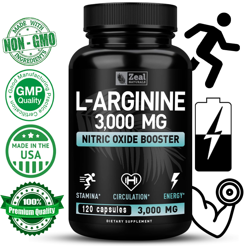L-arginine แคปซูลออกไซด์ สําหรับปลูกกล้ามเนื้อ ปั๊ม และพลังงาน L-Arginine 1000 มก.