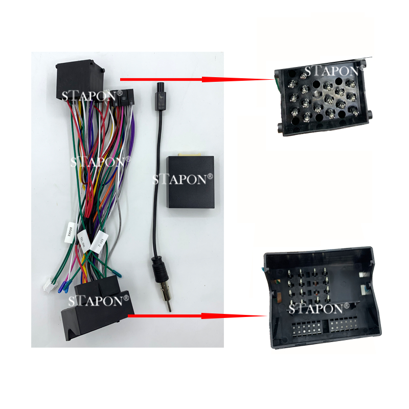 MUJAJNDO 16pin canbus hanress สําหรับหน่วยหัวสเตอริโอ android