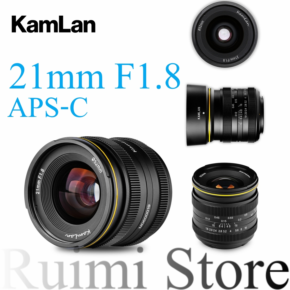 Kamlan 21mm f1.8 เลนส์โฟกัสแมนนวล 21 มม. F1.8 APS-C สําหรับกล้องไร้กระจก FX M43 EOS-M E Mount