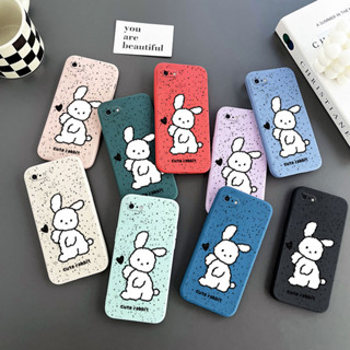 เคสโทรศัพท์มือถือ Tpu นิ่ม ลายการ์ตูนกระต่าย สีขาว พร้อมสายคล้อง สําหรับ iPhone 6 6s 7 8 6 plus 6 splus se2020 se2022