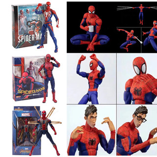 โมเดลฟิกเกอร์ Pvc ขยับได้ ลาย Avengers SpiderMan Heroes Expedition SHF PS4 Spider Man ของเล่นสําหรับเด็ก