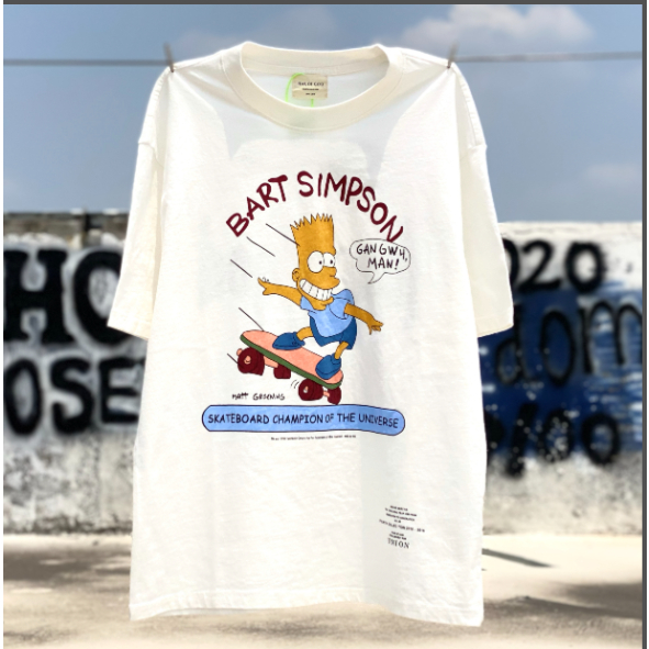 เสื้อแขนสั้น ก้นหมอก สไตล์วินเทจ แฟชั่นซิมป์สัน